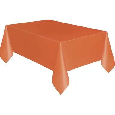 Unique Plastic Table Cover, Orange, 1.37 x 2.74m