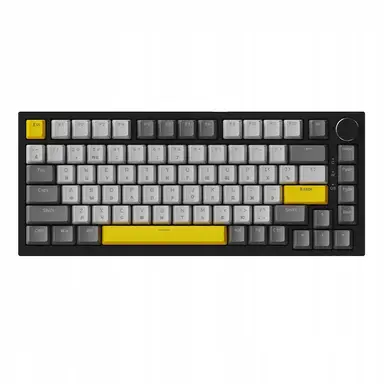 AJAZZ AK820 75% Wired Mechanical Keyboard, Hot-Swappable Linear Switches, Gasket Mount, White Backlight, 87 Keys with CNC Volume Knob, Poron Foam, OEM Profile PBT Keycaps, Compatible with PC/Win/Mac