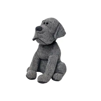 Riva Home Door Stop Dog Herringbone Grey