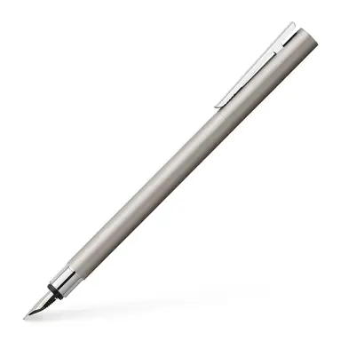 Faber-Castell Stylo-plume Neo Slim - en acier inoxydable mat, pointe fine