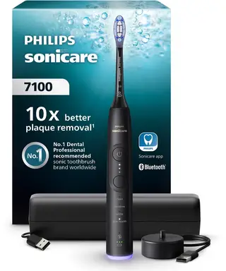 Philips Sonicare 7100 serie - elektrische tandenborstel - zwart - reisetui - gezonder tandvlees - HX7421/01