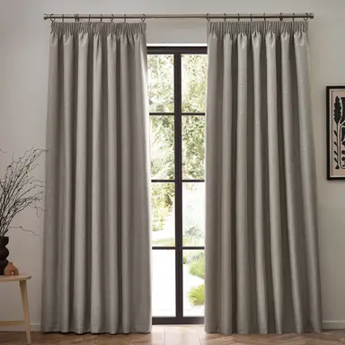 Furn Pencil Pleat Curtains Dawn Blackout Linen W:168xL:183cm