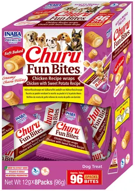 INABA Fun Bites Hundefutter Huhn-Wraps Huhn mit Süßkartoffel
