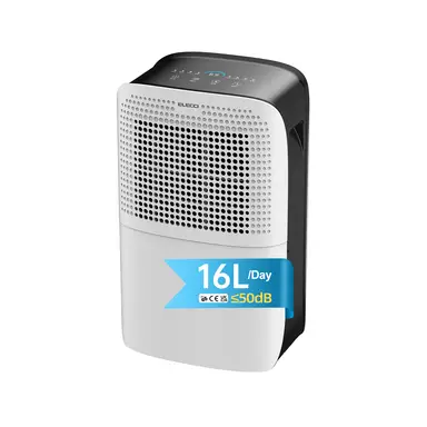 ELECCI 16L/D Dehumidifiers with Drain Hose, 3.1L Water Tank, 4 modes, R290, Continuous Drainage,Auto Defrost, 24H Timer, Ideal for 32m² Rooms.