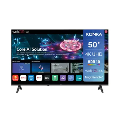 Konka DLED 50 Zoll (126 cm) Smart-TV - 4K Ultra HD, webOS Hub, HDR10, MEMC, Magic Remote inklusive, AirPlay & Google Cast, WLAN, Bluetooth, HDMI eARC, ThinQ AI - UDG50HK684ANTS