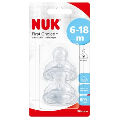NUK First Choice+ Silikon-trinkschnabel M 6-18m 2 stück