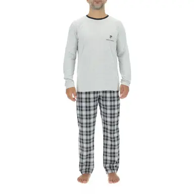 PIERRE CARDIN Pyjama pour homme ENL noir/gris chiné - Taille L