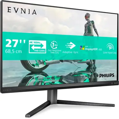 Philips Evnia 27M2N3800A - 27 inch Ultra HD Gaming Monitor, 160 Hz, 0.5 ms MPRT, HDR400, G-Sync comp. (2x HDMI 2.1, 1x DisplayPort 1.4, USB Hub)
