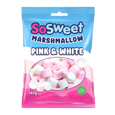 SoSweet Marshmallow Pink & White Bag 140g