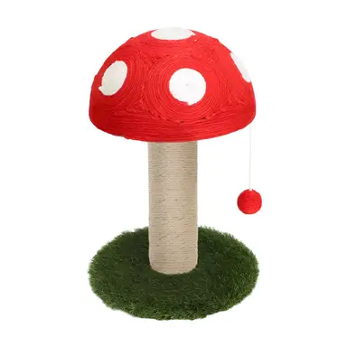 Nobleza Exklusiver pilzförmiger Kratzbaum für Katzen Rot 29x29x47cm 1 Stück