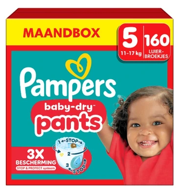 Pampers Baby-Dry Broekjes Maat 5 – 160 Luierbroekjes (Doos)