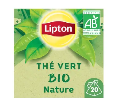 LIPTON Thé vert bio nature - 20 sachets/28 g