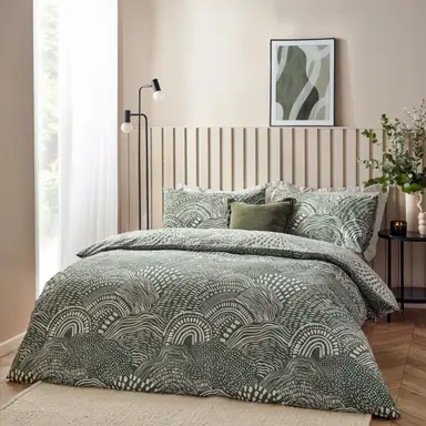 Hoem Duvet Cover Set Nola Olive King