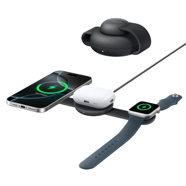 Anker MagGo kabellose Ladestation (3-in-1, Faltbares Ladepad, Schwarz)