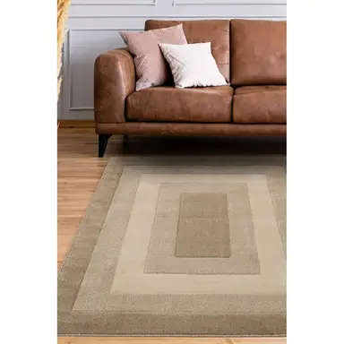 Homemaker Rug Newport Border Rectangle Taupe 120x170cm