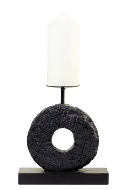 Fifty Five South Candle Holder Fidel Charred Black Small