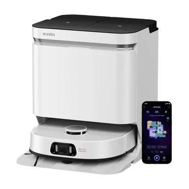 [Sommerangebote - 329,99 € mit kostenlosem Lieferung am nächsten Tag] Eureka J15 Pro Ultra Saugroboter mit Wischfunktion, 16200 Pa, Anti-Wrap-Technologie, Flüssigkeitserkennung & Bürstenanhebung, 75 °C Heißwasserreinigung, Selbstreinigung, weiß