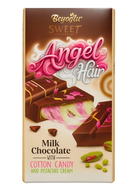 Beyoglu Milk Chocolate Angel Hair Dubai Cotton Candy & Pistachio 170g