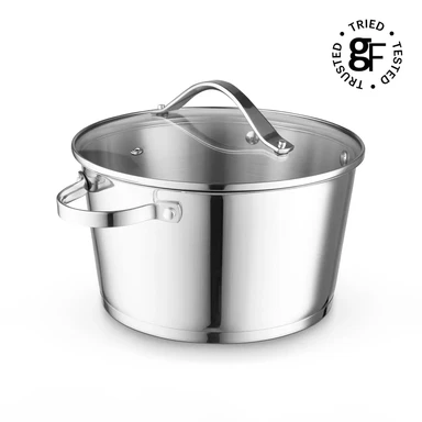 Good Food by Tower 24cm Casserole with  Lid, Induction Compatible, Stainless Steel