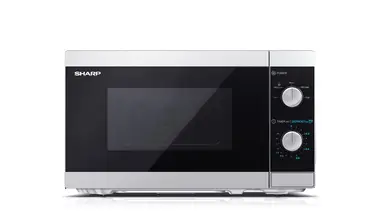 SHARP Manual Solo Microwave - 20L, Silver, 800W, Manual Control, Compact, 5 Power Levels, Defrost Function, YC-MS01U-S