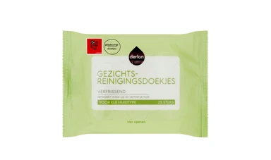 Derlon gezichtsdoekjes Wikkel 25 ST