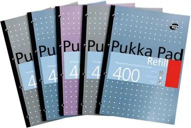 Pukka Pad A4 Metallic 400 Page Refill Pad, Pack of 5