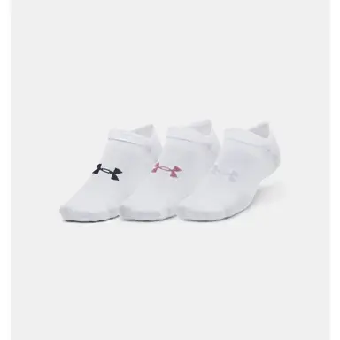 Under Armour Essential 3-Pack No-Show Socks - White