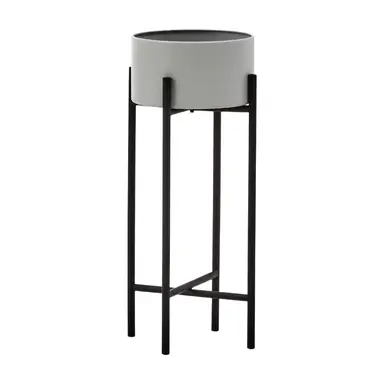 Premier Housewares Design-Serie große Standkastanie in Grau und Schwarz, robust und langlebig, Outdoor-Blumentopf für künstliche Blumen