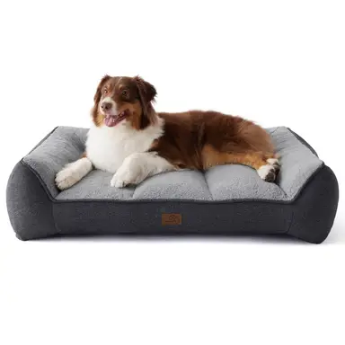 [Nur 19,99 €] BEDSURE Haustiersofa, einfarbig, Hundesofa, große Größe, anthrazitgrau, 96 x 71 x 21 cm, L Plus