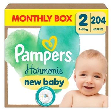 Pampers Harmonie Pants Maat 2 – 204 Luierbroekjes (Maandbox)
