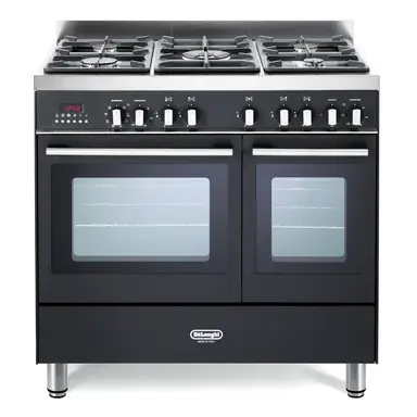 DeLonghi DTR906-DF/AN 90cm Dual Fuel Range Cooker, Anthracite Black, B Rated