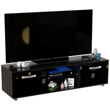 Vida Designs TV Unit Cosmo LED 2 Doors Black L: 140cm