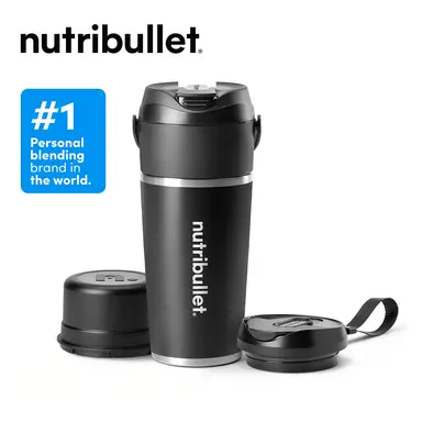 Nutribullet Flip Portable Blender with Insulated Cup - Black, 590 ml, 24-hour Chill Tumbler
