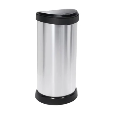 Curver Decobin duwprullenbak - 40 liter - metallic - gerecycled kunststof - premium opbergoplossing, duurzaam kunststof, moderne huisorganisatie