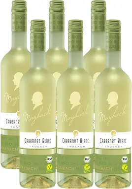 Maybach cabernet blanc bio vegan trocken weißwein, 6x0.75 L