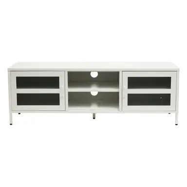 Interiors by Premier TV Unit Acier Metal White L:150cm