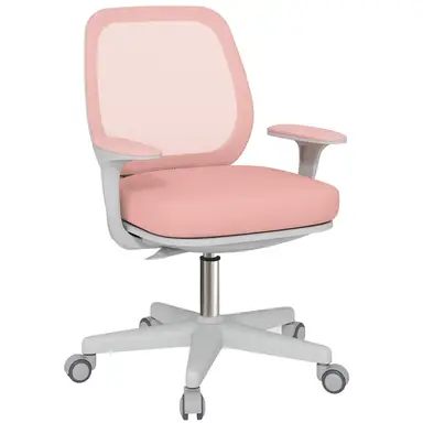 Vinsetto Office Chair, Breathable Mesh Swivel Desk Chair with Adjustable Height for Home Office, Study, Pink