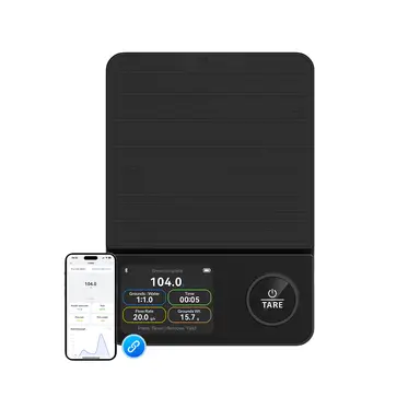 Unique Smart Coffee Scale, Professional Brewing Modes (Pour-Over, Espresso), 0.1 g Precision, Timer & App