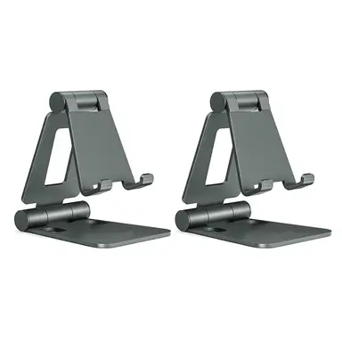 JORDAN&JUDY 2-Pack Gray Phone Stand, Minimalist Design, for Work & Entertainment