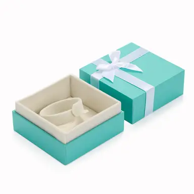 Oirlv Velvet Storage Box Necklace Pendant Bracelet Long chain Bow-knot Wedding Jewelry Packaging Gift Box Showcase Display, Suit for Wedding, Engagement, Proposal, Birthday and Anniversary 1pcs