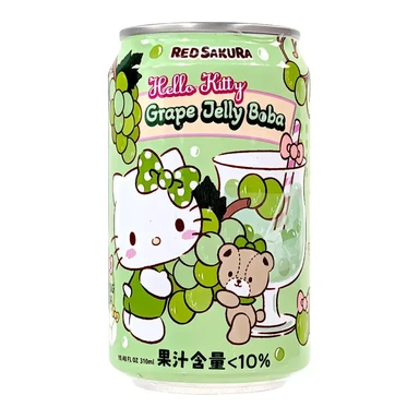 Rode Sakura Hello Kitty Druif Gelei Boba 310ml