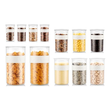 Bodum PRESSO Food Storage Containers 4 x 0.25 / 3 x 0.6 / 3 x 1L / 2 x 2L - White