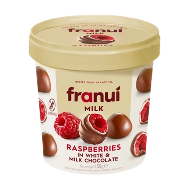 Franui Framboises enrobées au chocolat au lait - 150 g