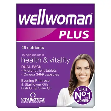 Vitabiotics Wellwoman Plus Daily Wellness Support Tablets with Omega-3 6 9 - 56 Tablets