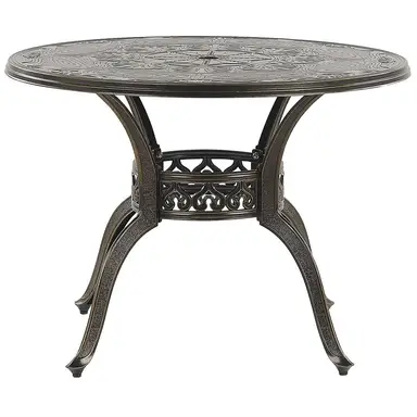 Beliani Garten-Esstisch, rund, ⌀ 100 cm, braun, SAPRI