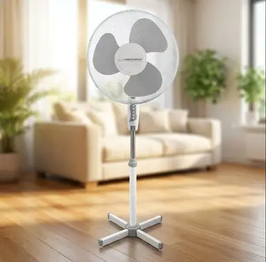 Esperanza EHF001WE ventilateur sur pied 16 pouces modèle ouragan blanc et gris