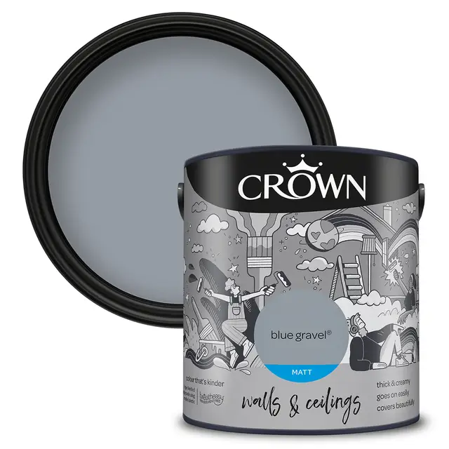 Crown Matt Emulsion Blue Gravel 2.5L