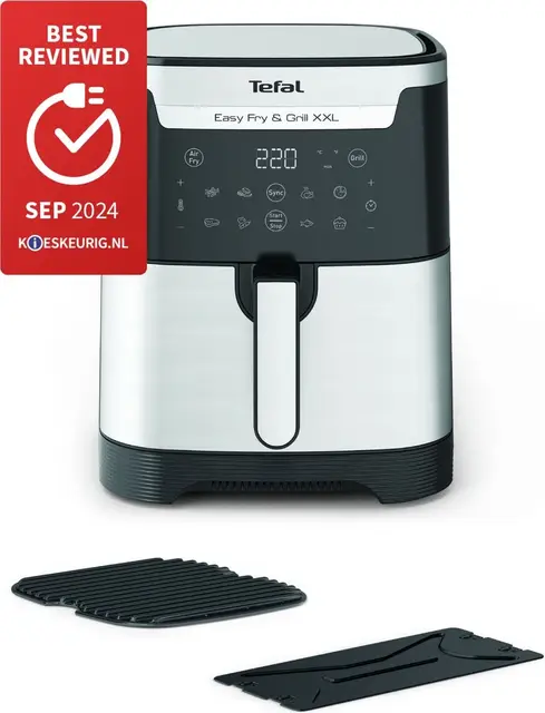 Tefal EY801D - Easy Fry & Grill XXL airfryer - 2-in-1, 6,5 l capaciteit, dual zone koken