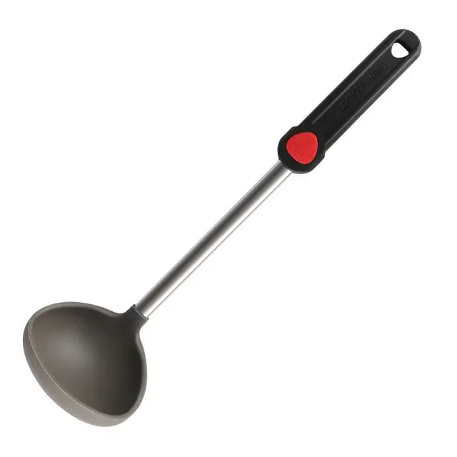 COOKER KING Red Dot Silicone Solid Turner Non Stick Slotted Kitchen Spatulas High Heat Resistant Soupspoon