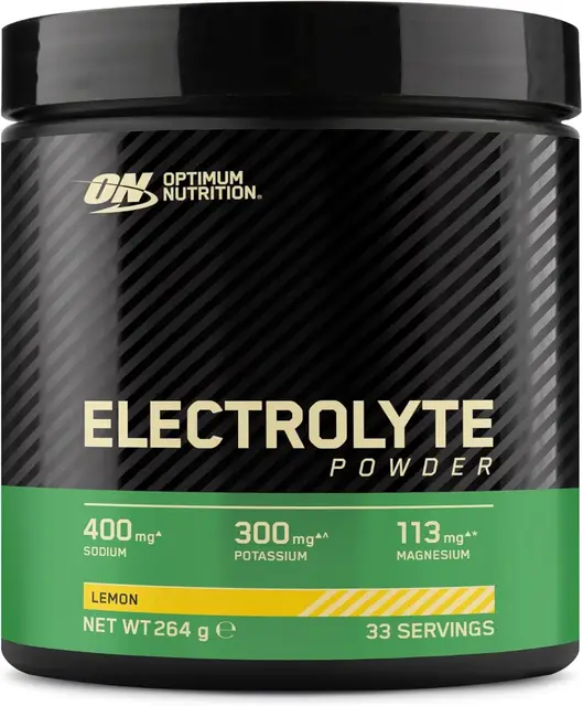 Optimum Nutrition elektrolytsupplement in poedervorm met zoetstof, citroensmaak, klaar te mengen, 33 porties, 264 g